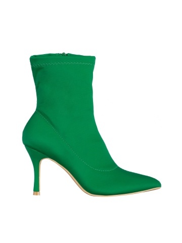Botine dama verzi din material textil cu toc Rasheda - Img 6