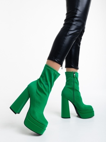 Botine dama verzi din material textil Montana - Img 2