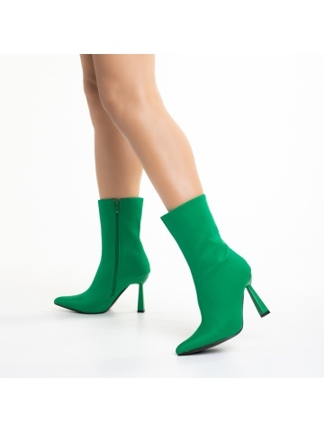 Botine dama verzi din material textil Vanice - Img 2