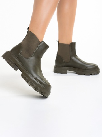 Botine dama verzi din piele ecologica Amorina - Img 6