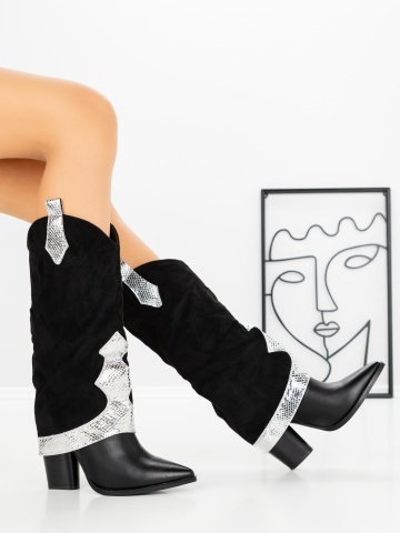 Ciocate dama negre din material textil Azorna - Img 6