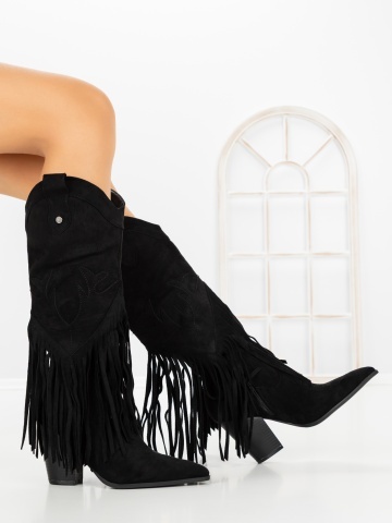 Ciocate dama negre din material textil Fidora - Img 5