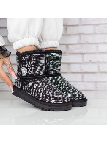 Cizme dama negre din material textil Antara