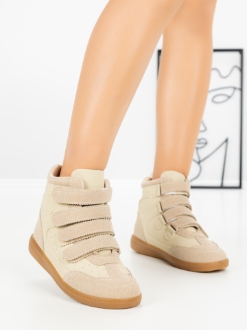 Ghete dama kaki din material textil Fetina