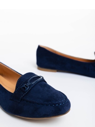 Mocasini dama albastri din material textil Ritanya - Img 3