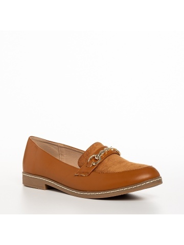 Mocasini dama camel din piele ecologica Vance
