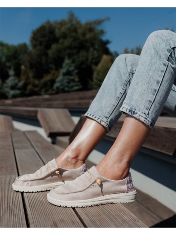 Pantofi casual dama bej din material textil Midona
