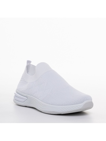 Pantofi sport dama albi din material textil Giuliana