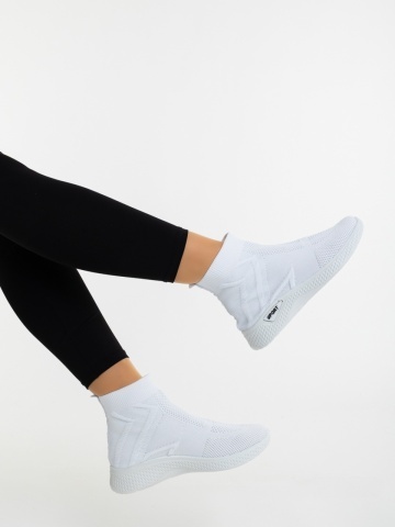 Pantofi sport dama albi din material textil Iselia - Img 3