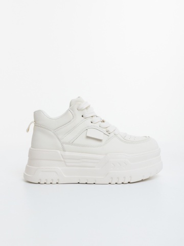 Pantofi sport dama bej din piele ecologica Nandria - Img 4