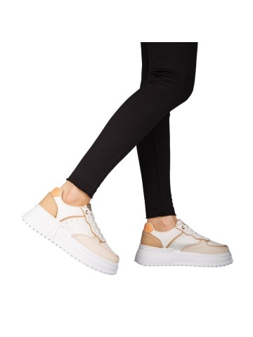 Pantofi sport dama bej din piele ecologica Orozo