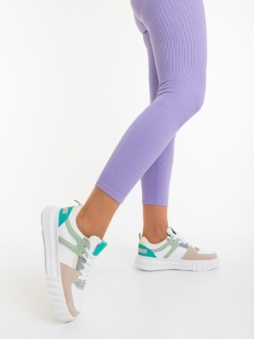 Pantofi sport dama bej din piele ecologica Sabetta