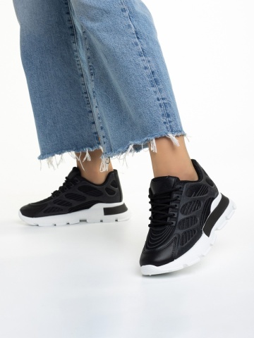 Pantofi sport dama negri din material textil Wera - Img 2