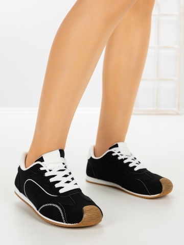 Pantofi sport dama negri din piele ecologica Anayra