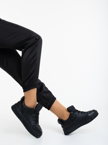 Pantofi sport dama negri din piele ecologica Manoma
