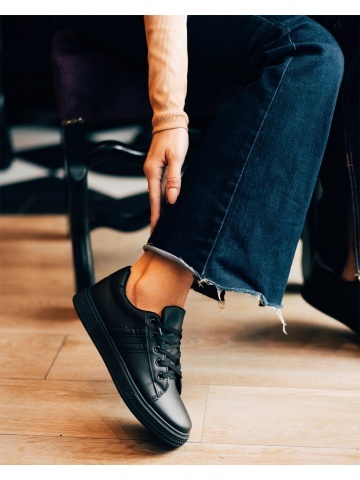 Pantofi sport dama negri din piele ecologica Mivara