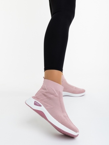 Pantofi sport dama roz din material textil Iselia