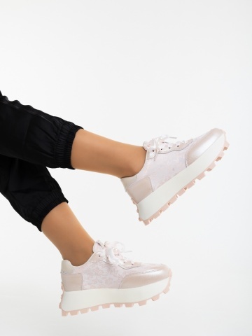 Pantofi sport dama roz din piele ecologica Cadira