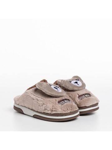 Papuci copii bej din material textil Ronnie