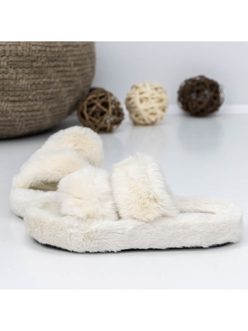 Papuci dama albi din material textil Dremina - Img 3
