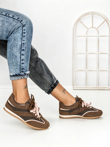 Sneakers dama maro din material textil si piele ecologica Augina - Img 6