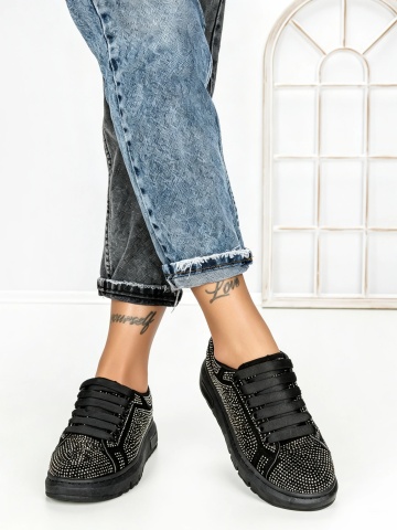 Sneakers dama negri din material textil Alixie - Img 2
