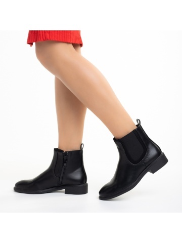 Botine dama negre din piele ecologica Daviana