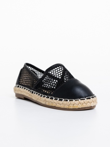Espadrile copii negre din piele ecologica si material textil Guapissima - Img 2