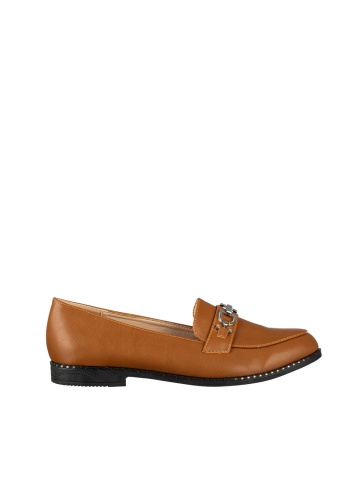 Mocasini dama camel din piele ecologica Hogan