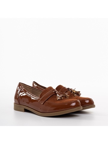 Mocasini dama camel din piele ecologica Simy - Img 2