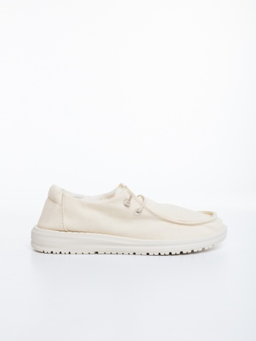 Pantofi casual dama bej din material textil Mirada - Img 4