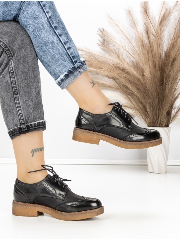 Pantofi casual dama negri din piele ecologica Celera - Img 4