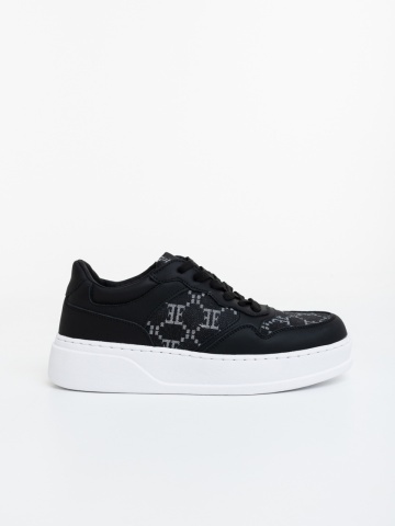 Pantofi sport barbati negri din piele ecologica si material textil Yarden