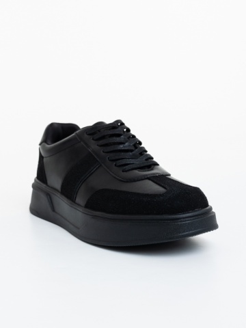 Pantofi sport barbati negri din piele ecologica si material textil Prescott - Img 4