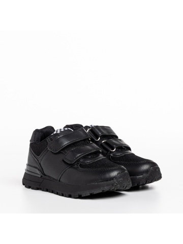 Pantofi sport copii negri din material textil Darbie