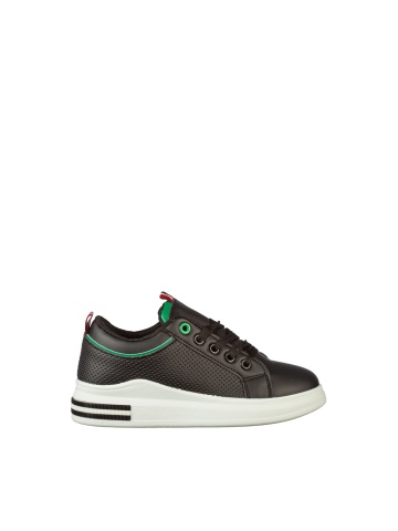 Pantofi sport copii negri din piele ecologica Floren