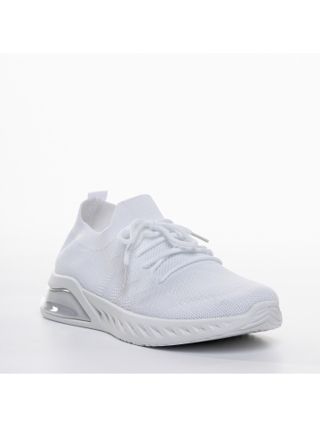 Pantofi sport dama albi din material textil Kyla