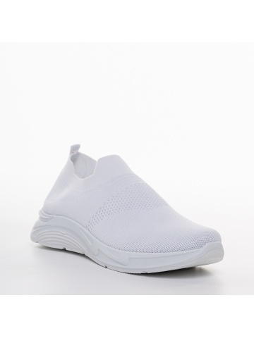 Pantofi sport dama albi din material textil Sky