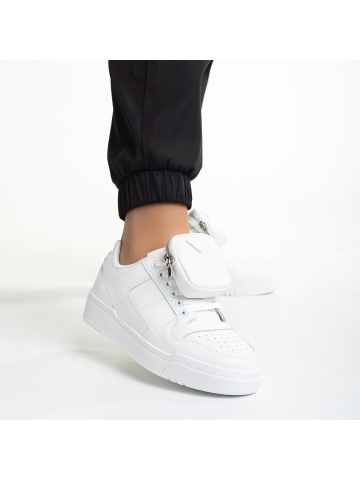 Pantofi sport dama albi din piele ecologica Inola - Img 2