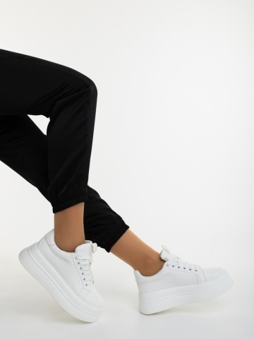 Pantofi sport dama albi din piele ecologica Lumpia - Img 3
