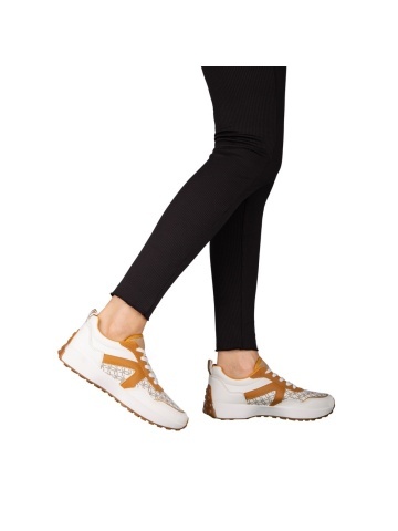 Pantofi sport dama albi din piele ecologica Mirafa