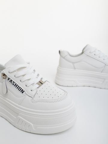 Pantofi sport dama albi din piele ecologica Tayva - Img 5