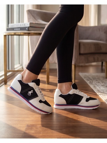 Pantofi sport dama Corny negri cu alb