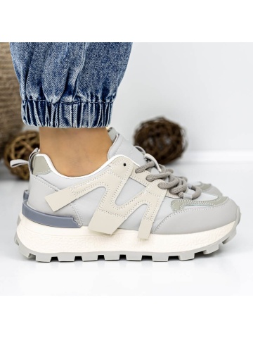 Pantofi sport dama gri din material textil si piele ecologica Fratrae - Img 5