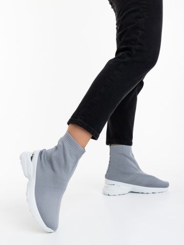 Pantofi sport dama gri din material textil Verlana
