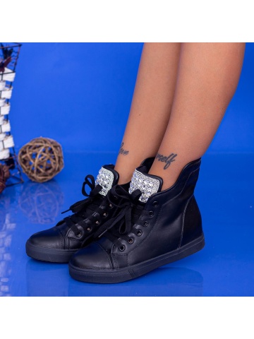 Pantofi sport dama negri din material textil Fidrys