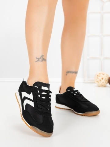 Pantofi sport dama negri din material textil Iverelle