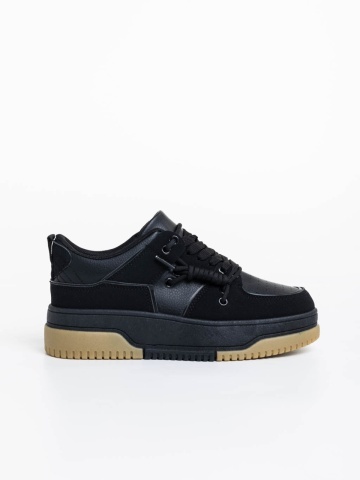 Pantofi sport dama negri din piele ecologica Rheia - Img 4