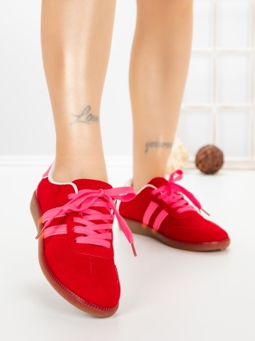 Pantofi sport dama rosii din material textil Morenza