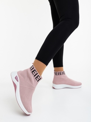 Pantofi sport dama roz din material textil Irenia
